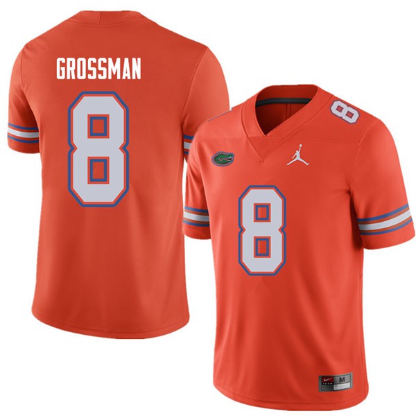 Jordan Brand Men #8 Rex Grossman Florida Gators College Football Jerseys Orange